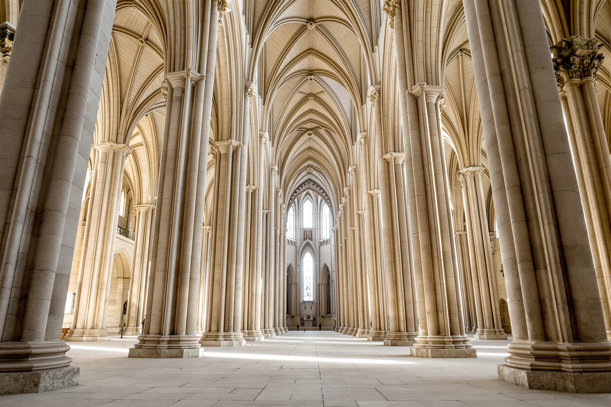 The austere Gothic nave of a Cistercian abbey church in central Portugal