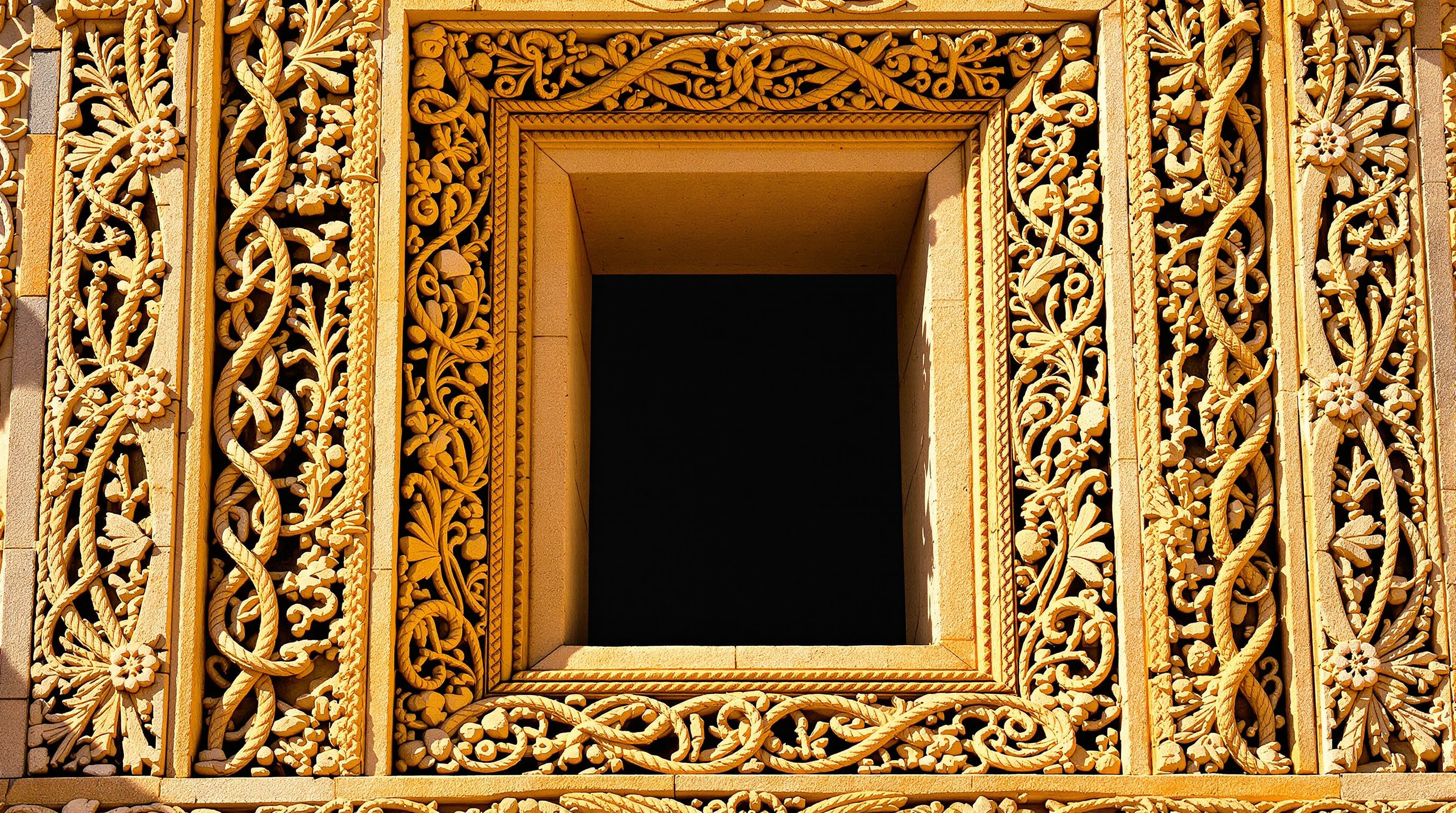 Elaborately carved Manueline window with rope and maritime motifs